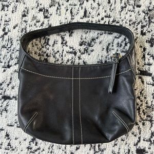 Black leather coach purse
